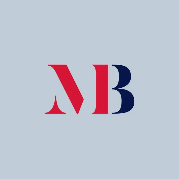 Baş harfler logo vektör harfi MB. Klasik tasarım ve temizlik