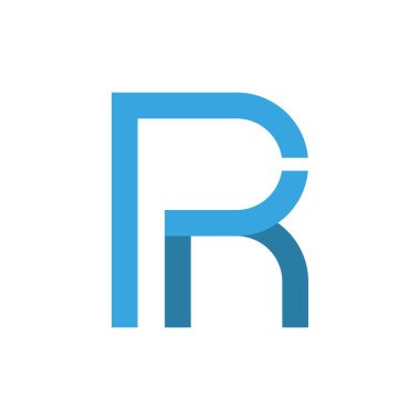 Şablon için PR harfi vektör logosu, monogram ve ilk şekil, tasarım konsepti, logo, logotype elementleri.