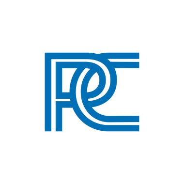 Şablon için PC harf vektör logosu, monogram ve ilk şekiller, modern ve minimal tasarım konsepti, logo, logotip elementler.