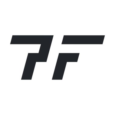 Şablon için PF harfi logosu, modern ve minimal spor konsepti, logo, logottip elementler.