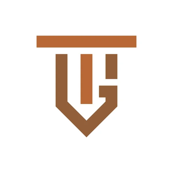 Векторный Логотип Монограмма Начальные Буквы Чистая Современная Концепция Дизайна Логотип — стоковый вектор