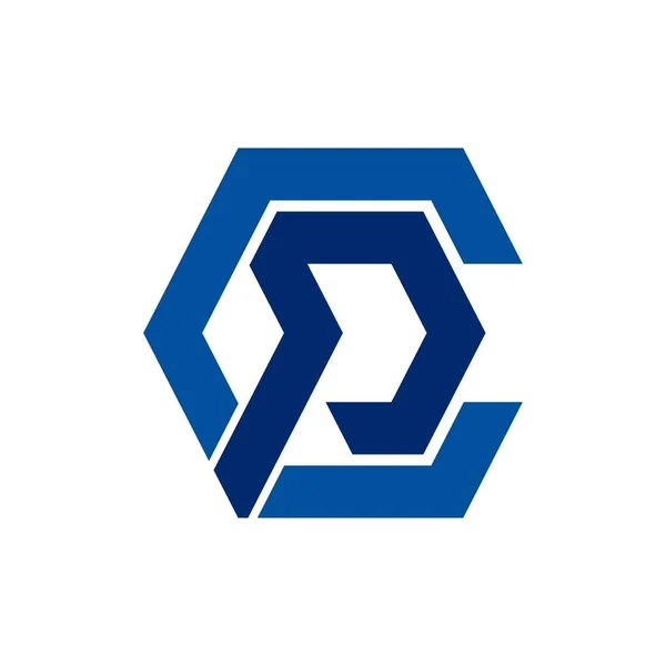 Písmeno Vektorové Logo Monogram Počáteční Tvary Čistý Moderní Design Koncept — Stockový vektor
