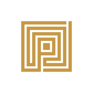 Baş harf P logosu. Temiz ve basit modern tasarım.