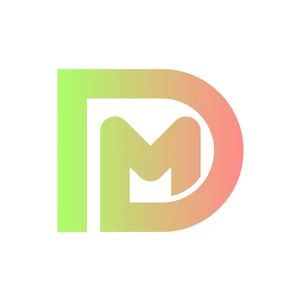 Dmイニシャルロゴ モダンでクリーンなミニマリストデザインスタイルと現代的なカラーグラデーション — ストックベクタ