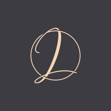Baş harfler logo vektör harfi L. Modern imza biçimi ve temiz yuvarlak şekiller.