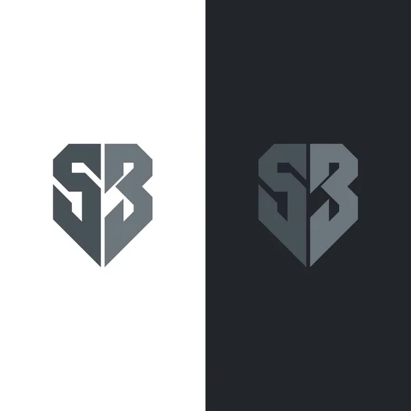 Baş harfler logo vektör harfi SB. modern ve temiz kalın tasarım