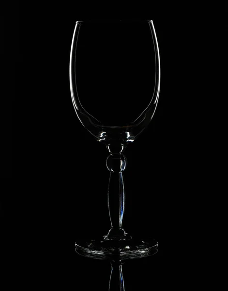 Glas Vin Svart Bakgrund — Stockfoto