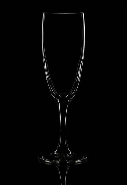 黑色背景的香槟酒杯 — 图库照片