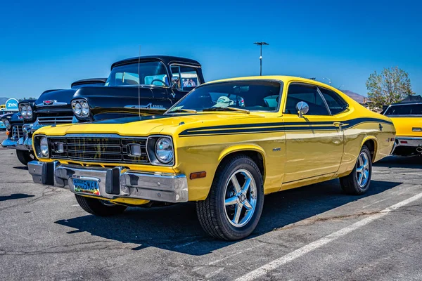 Reno Agosto 2021 1973 Plymouth Duster Coupe Una Feria Automóviles —  Fotos de Stock