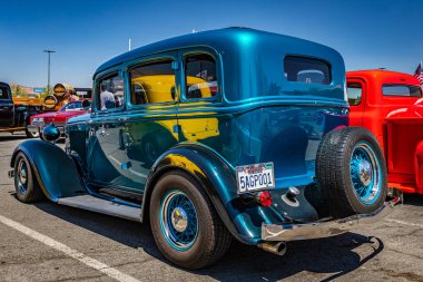 Reno, NV - 4 Ağustos 2021 Plymouth Model PC Sedan Yerel bir araba fuarında.