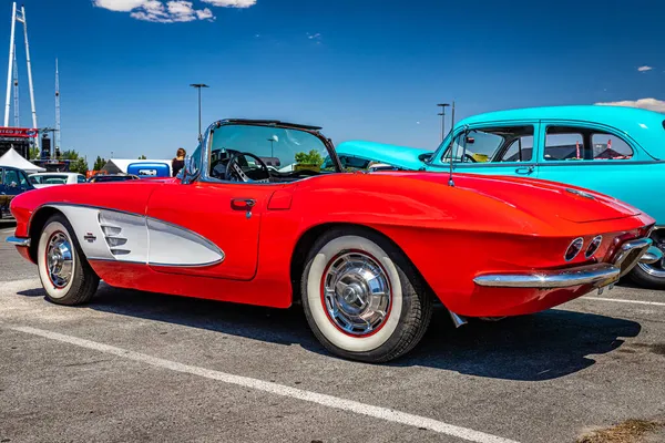 Reno Augusti 2021 1961 Chevrolet Corvette Konvertibel Lokal Bilmässa — Stockfoto