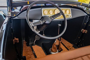 Reno, NV - 6 Ağustos 2021: 1929 Ford Model A Roadster Kamyonet Yerel bir araba fuarında.