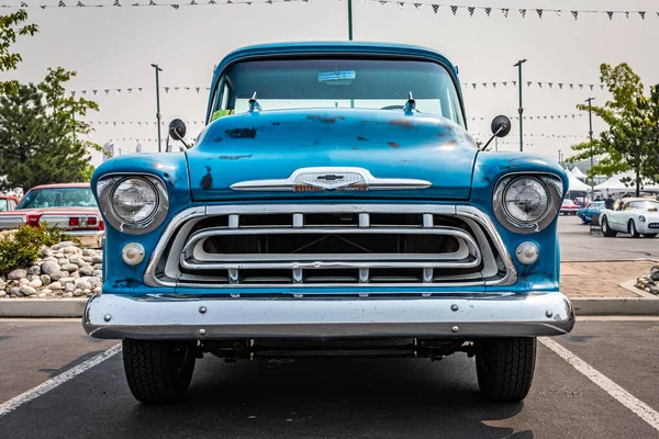 Reno August 2021 1957 Chevrolet Task Force Cameo Carrier Pickup — Stock Photo, Image