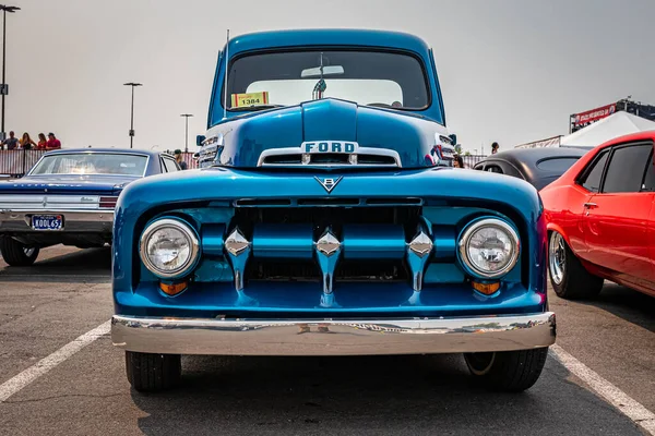 Reno 2021 Augusztus 1951 Ford Pickup Truck Egy Helyi Autókiállításon — Stock Fotó