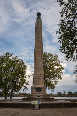 Overlooking Misery Bay at Crystal Point on Presque Isle, Pennsylvania,, the Perry monument was erected in 1926 to commemorate Oliver Hazard Perry on his victory over the British in the battle on Lake Erie during the War of 1812.
