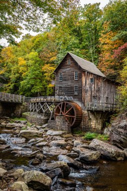 Glade Creek Grist Mill at Babcock State Park during the Autumn leaf color change in the New River Gorge region of West Virginia.
