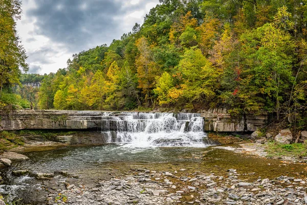 Taughannock Creek Durante Cambio Color Hoja Otoño Región Finger Lakes — Foto de Stock