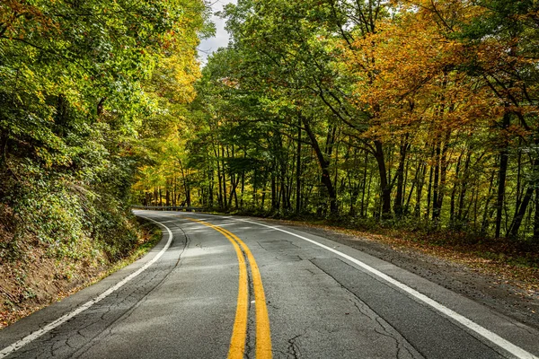 Winding Road Countryside Appalachian Mounntain Area West Virginia Autumn Leaf — Stockfoto