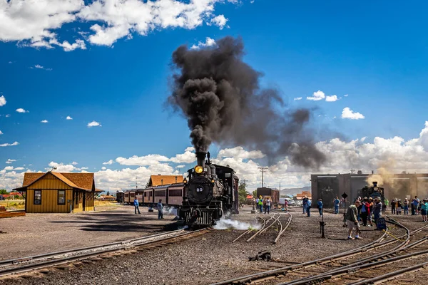 Antonito Août 2021 Brûlage Charbon Schenectady Works Vapeur Locomotive Rio — Photo