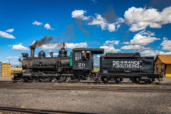 Antonito August 2021 Kohleverbrennende Schenectady Works Dampflokomotive Rio Grande Southern — Stockfoto