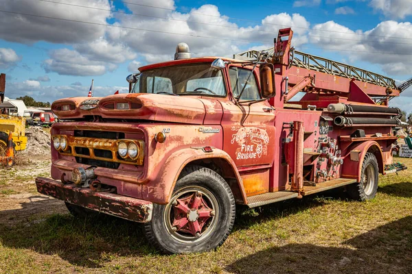 Fort Meade February 2022 1960 Chevrolet Spartan Fire Truck Local — Stock Photo, Image