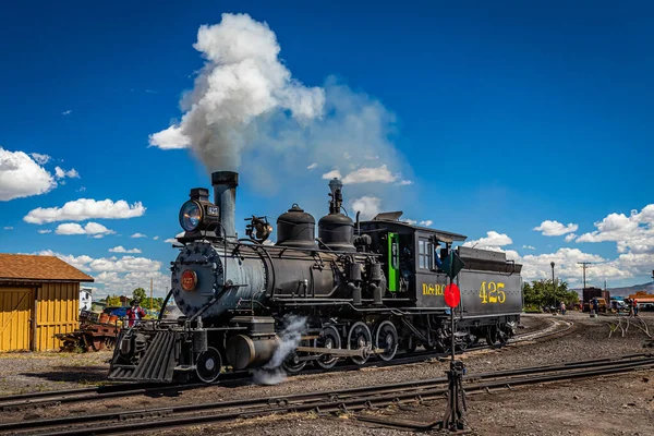 Antonito Agosto 2021 Coal Burning Baldwin Steam Locomotive Denver Rio —  Fotos de Stock