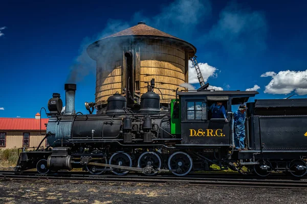 Antonito Agosto 2021 Coal Burning Baldwin Steam Locomotive Denver Rio —  Fotos de Stock