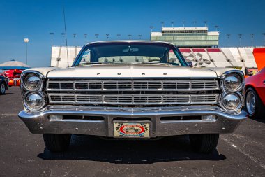 Lebanon, TN - May 13, 2022: Low perspective front view of a 1967 Ford Galaxie 500 2 Door hardtop at a local car show.