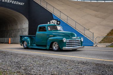 Lebanon, TN - May 14, 2022: Wide angle front corner view of a at a local car show.