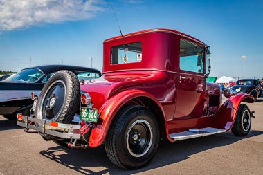 Lebanon, TN - May 13, 2022: Low perspective back corner view of a 1926 Dodge Brothers Series 126 Standard Coupe at a local car show.