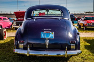 Daytona Beach, FL - November 24, 2018: Rear view of a 1948 Chevrolet Series 2100 FK Fleetmaster Coupe at a local car show.