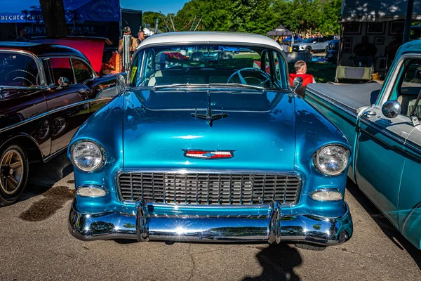 Falcon Heights Juni 2022 Hochperspektivische Frontansicht Eines Chevrolet Belair Hardtop — Stockfoto