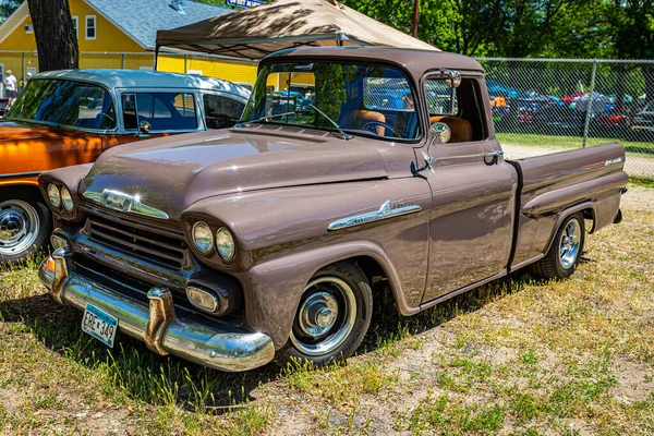 Falcon Heights Juni 2022 Högt Perspektiv Framför Hörnet 1958 Chevrolet — Stockfoto