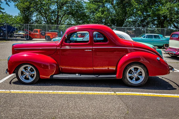 Falcon Heights 2022 Június Egy 1940 Ford Deluxe Flathead Coupe — Stock Fotó