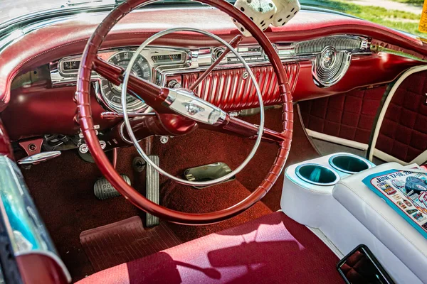 Falcon Heights Junho 2022 Close Detail Interior View 1954 Oldsmobile — Fotografia de Stock