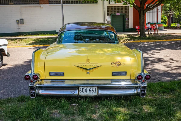 Falcon Heights June 2022 High Perspective Rear View 1957 Cadillac — Stock Photo, Image