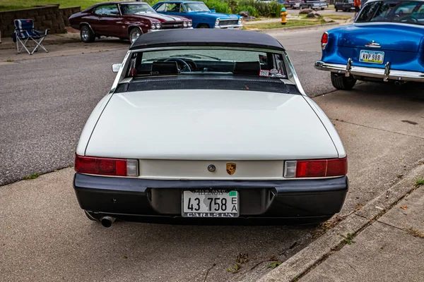 Des Moines July 2022 High Perspective Rear View 1974 Porsche — Stock Photo, Image