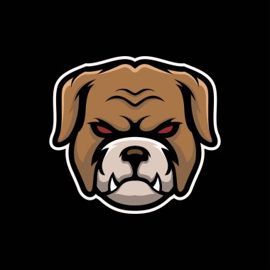 Bulldog baş maskotu logo vektörü