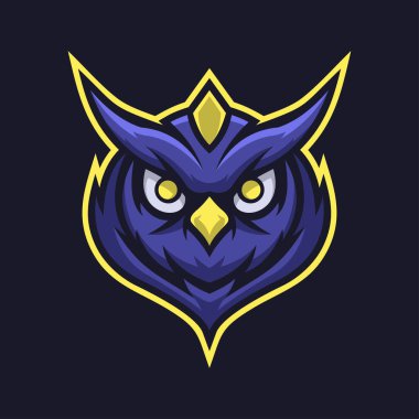 Baykuş başlı maskot logosu vektörü