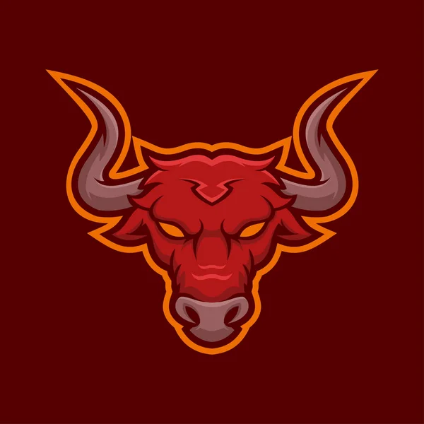 Bulls Cabeça Mascote Logotipo Vetor —  Vetores de Stock