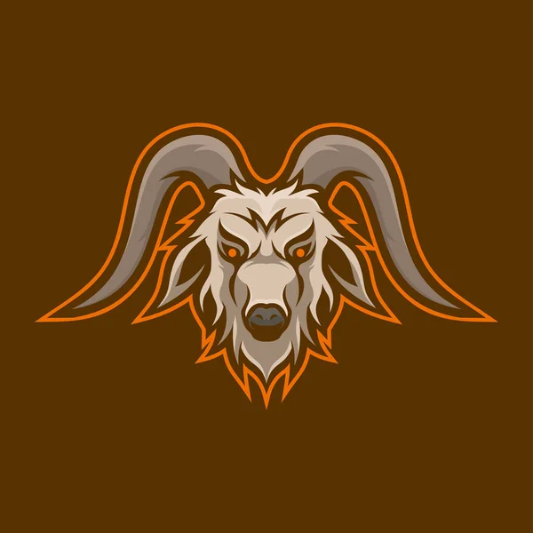 Goat Head Mascot Logo Vector — Stock Vector