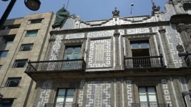  Mexico City: Bina duvarında sanat çalışması. Meksika sanat panoramik video