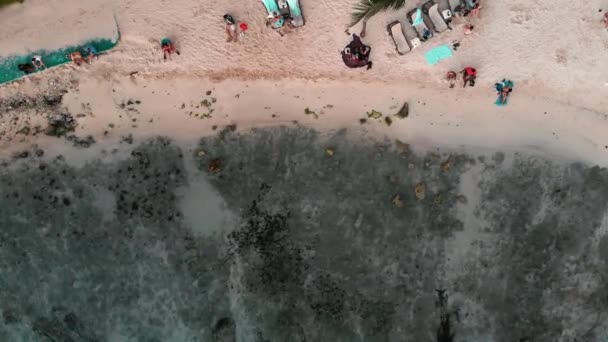 Mexikanische Küste mit Strand und Meer. Luftaufnahme von oben aus der Drohne — Stockvideo
