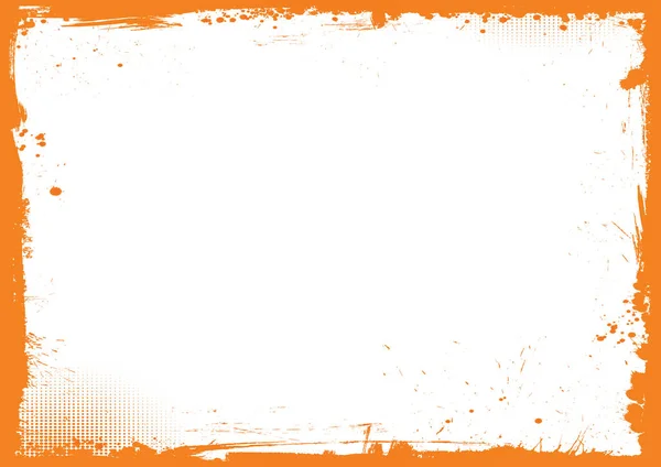 Fond Horizontal Orange Blanc Halloween Avec Bordure Grunge — Photo