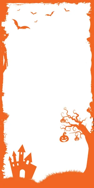 Halloween Web Banner Vertical Half Page Template Background Bats Pumpkin — 스톡 사진