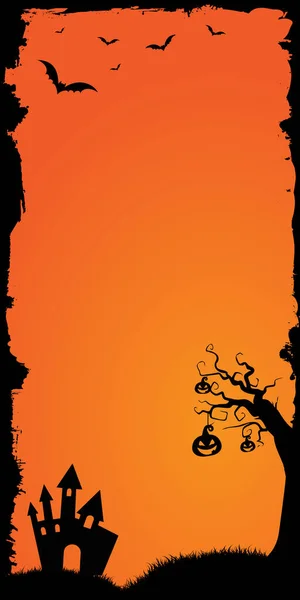 Banner Web Halloween Vertical Meia Página Anúncio Tamanho Modelo Gradiente — Fotografia de Stock
