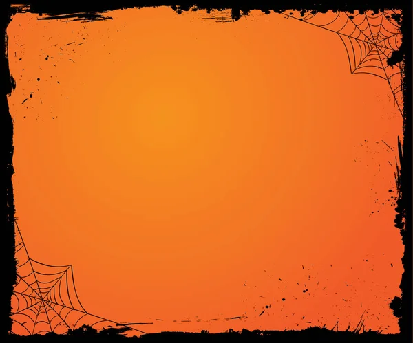 中長方形のバナーサイズ黒の層の境界線 バット カボチャとハロウィングラデーションオレンジテンプレートの背景 — ストック写真