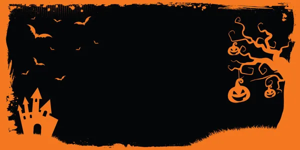 Фон Баннера Happy Halloween Искушает Оранжевой Решеткой Летучей Мышью Кином — стоковое фото