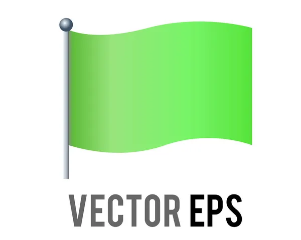 Vector Aislado Rectangular Gradiente Navidad Icono Bandera Verde Con Polo — Vector de stock