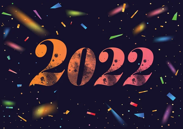Векторний Темний Вечірній Шаблон Фон Номером 2022 Року Барвистий Фестиваль — стоковий вектор